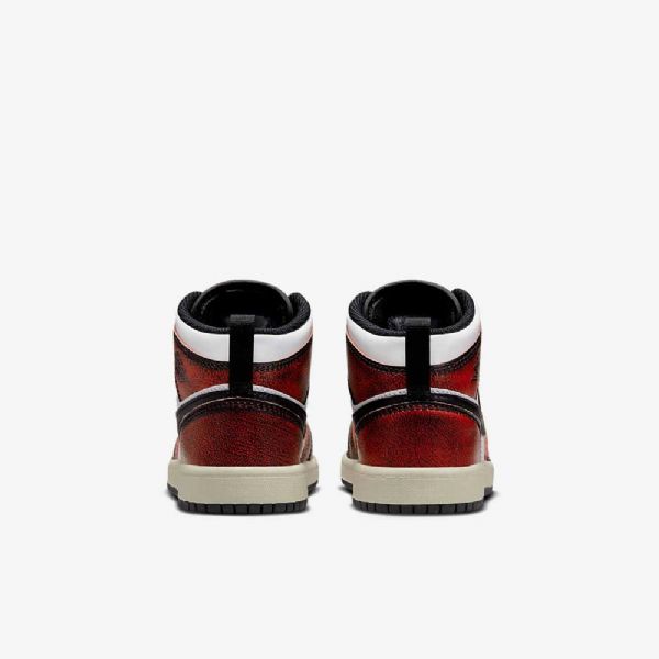 Nike Air Jordan 1 Mid Tops Se Sko Til Børn Sort Hvid