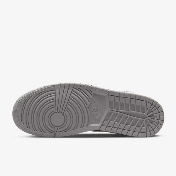 Nike Air Jordan 1 Mid Tops Se Sko Til Damer Sort Hvid Lysegrå Rød