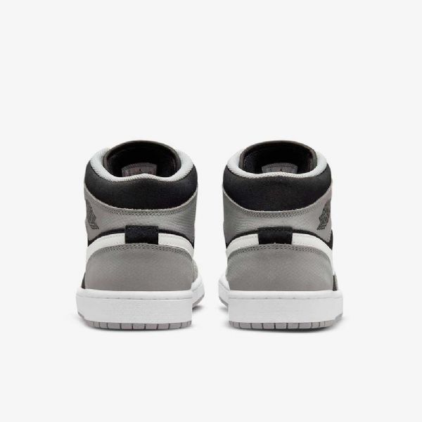 Nike Air Jordan 1 Mid Tops Se Sko Til Damer Sort Hvid Lysegrå Rød