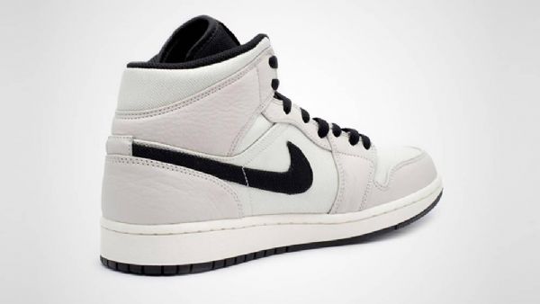Nike Air Jordan 1 Mid Tops Se Sko Til Mænd Beige Sort