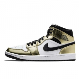 Nike Air Jordan 1 Mid Tops Se Sko Til Mænd Guld