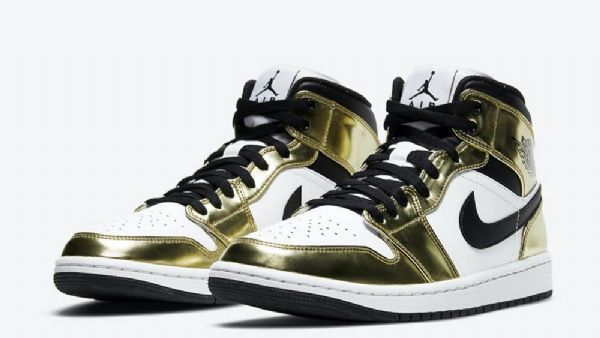 Nike Air Jordan 1 Mid Tops Se Sko Til Mænd Guld