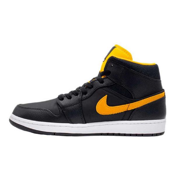 Nike Air Jordan 1 Mid Tops Se Sko Til Mænd Sort Guld