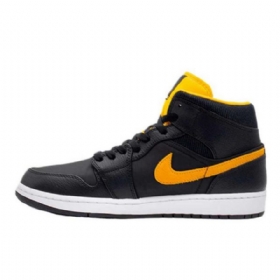 Nike Air Jordan 1 Mid Tops Se Sko Til Mænd Sort Guld