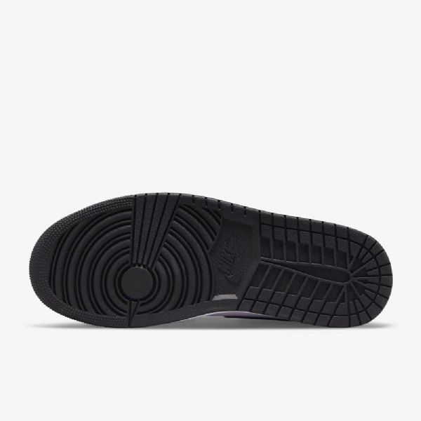 Nike Air Jordan 1 Mid Tops Se Sko Til Mænd Sort Hvid Koral