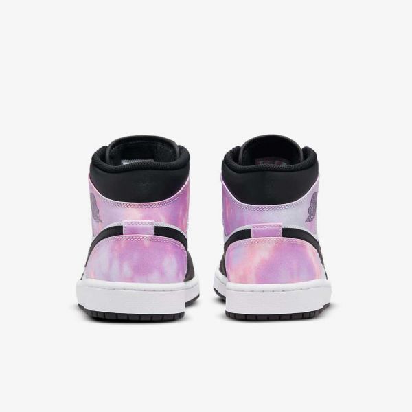 Nike Air Jordan 1 Mid Tops Se Sko Til Mænd Sort Hvid Koral