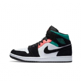 Nike Air Jordan 1 Mid Tops Se South Beach Sko Til Mænd Sort