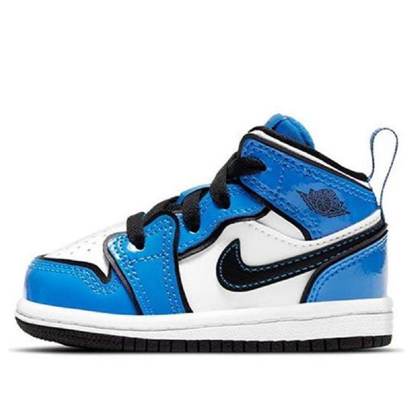 Nike Air Jordan 1 Mid Tops Se Td Retro Basketball Sko Til Børn Blå