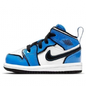Nike Air Jordan 1 Mid Tops Se Td Retro Basketball Sko Til Børn Blå