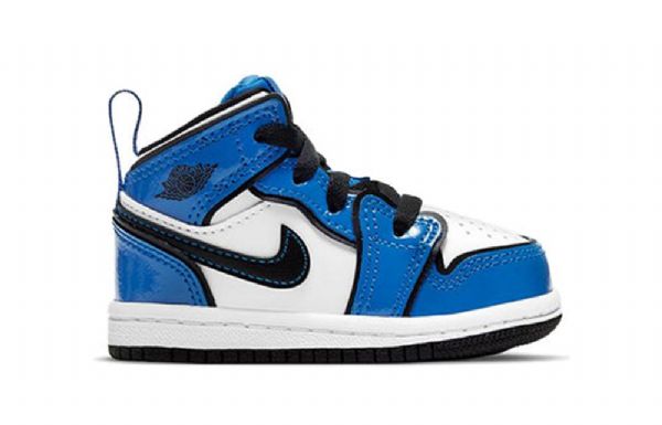 Nike Air Jordan 1 Mid Tops Se Td Retro Basketball Sko Til Børn Blå