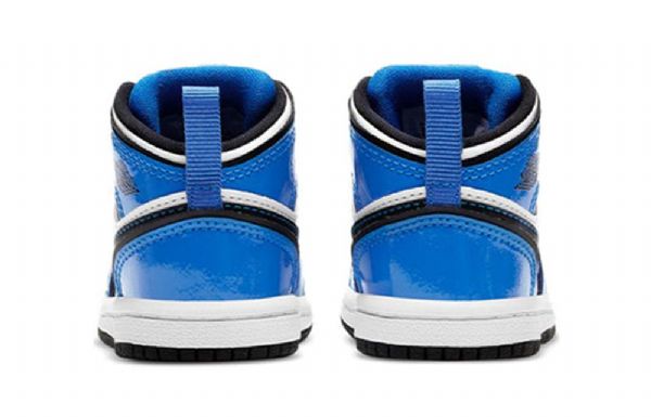 Nike Air Jordan 1 Mid Tops Se Td Retro Basketball Sko Til Børn Blå