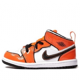 Nike Air Jordan 1 Mid Tops Se Td Retro Basketball Sko Til Børn Orange