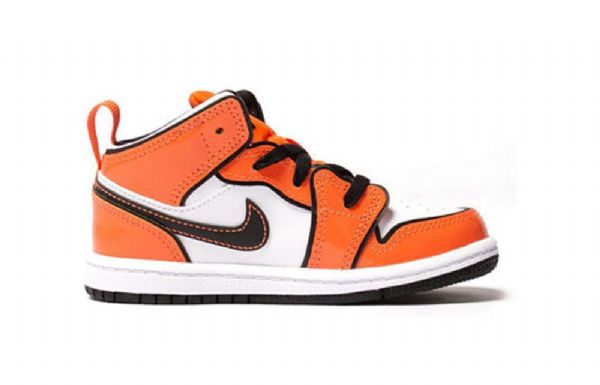 Nike Air Jordan 1 Mid Tops Se Td Retro Basketball Sko Til Børn Orange
