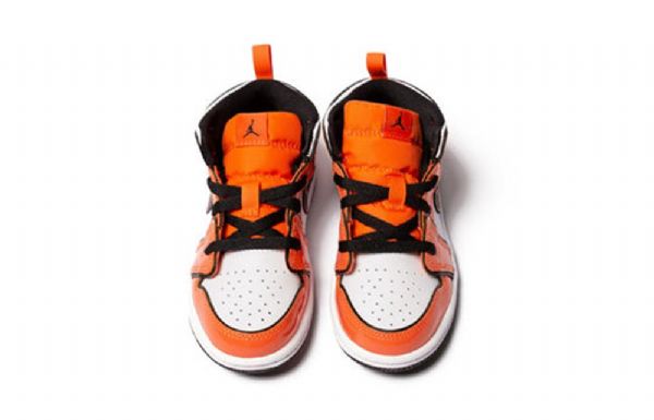 Nike Air Jordan 1 Mid Tops Se Td Retro Basketball Sko Til Børn Orange