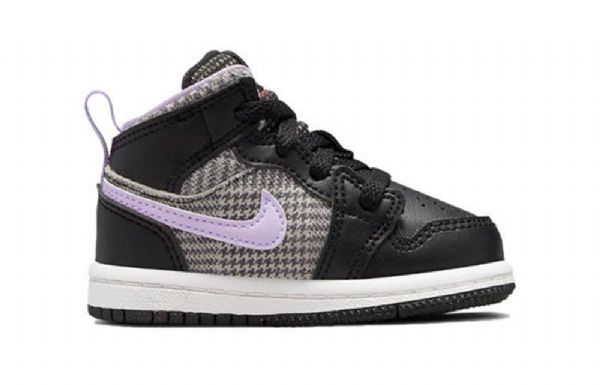 Nike Air Jordan 1 Mid Tops Se Td Retro Basketball Sko Til Børn Sort