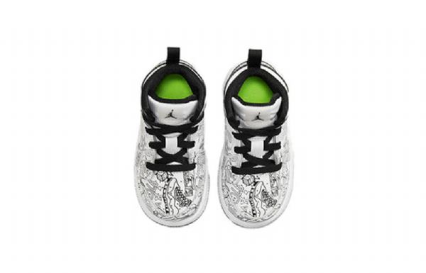 Nike Air Jordan 1 Mid Tops Se Td Retro Basketball Sko Til Børn Sort Hvid