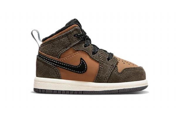 Nike Air Jordan 1 Mid Tops Se Td Sko Til Børn Brun