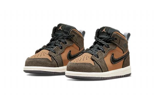 Nike Air Jordan 1 Mid Tops Se Td Sko Til Børn Brun