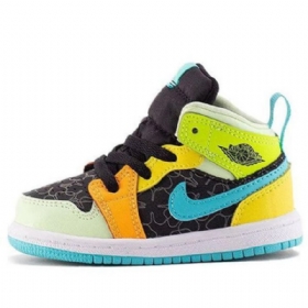 Nike Air Jordan 1 Mid Tops Se Td Sko Til Børn Flerfarvet