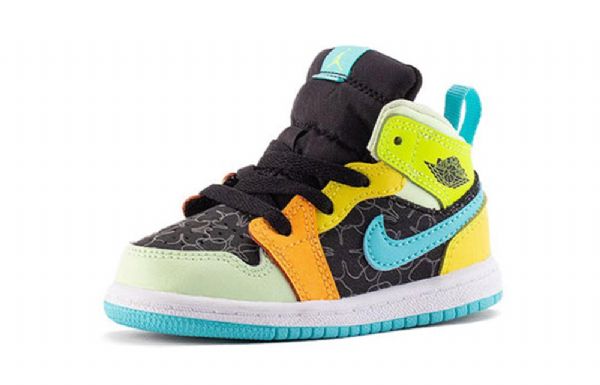 Nike Air Jordan 1 Mid Tops Se Td Sko Til Børn Flerfarvet