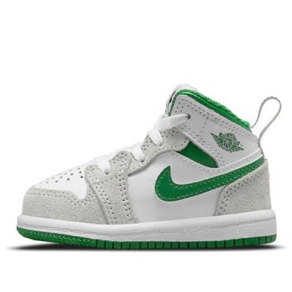 Nike Air Jordan 1 Mid Tops Se Td Sko Til Børn Grå Grøn