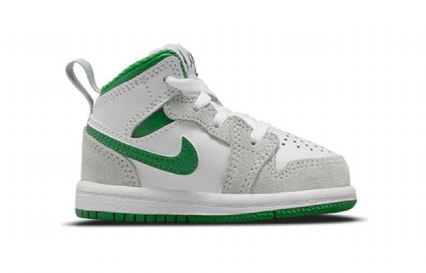 Nike Air Jordan 1 Mid Tops Se Td Sko Til Børn Grå Grøn