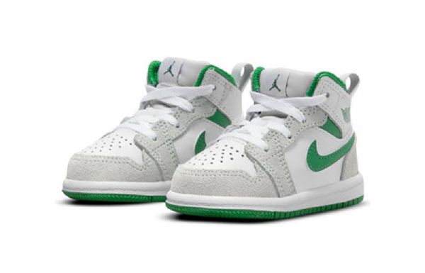 Nike Air Jordan 1 Mid Tops Se Td Sko Til Børn Grå Grøn