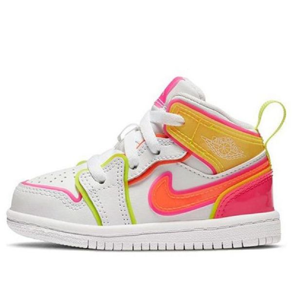 Nike Air Jordan 1 Mid Tops Se Td Sko Til Børn Hvid