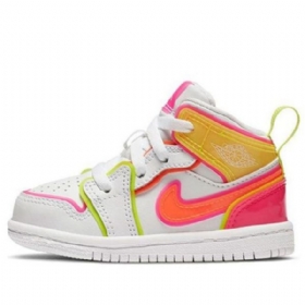 Nike Air Jordan 1 Mid Tops Se Td Sko Til Børn Hvid