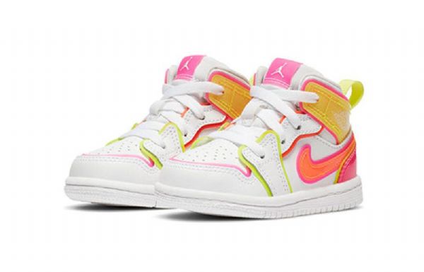 Nike Air Jordan 1 Mid Tops Se Td Sko Til Børn Hvid