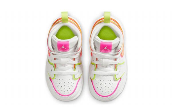 Nike Air Jordan 1 Mid Tops Se Td Sko Til Børn Hvid
