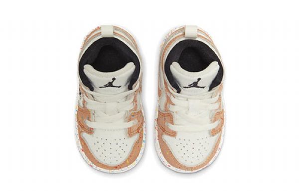Nike Air Jordan 1 Mid Tops Se Td Sko Til Børn Khaki Hvid
