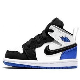 Nike Air Jordan 1 Mid Tops Se Td Sko Til Børn Kongeblå Sort