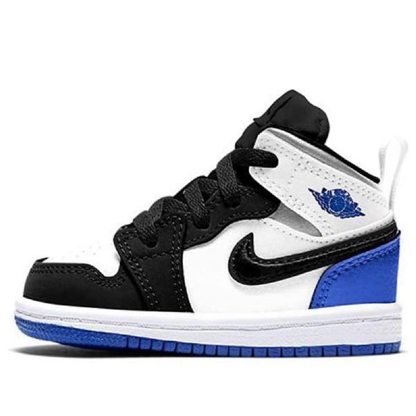 Nike Air Jordan 1 Mid Tops Se Td Sko Til Børn Kongeblå Sort