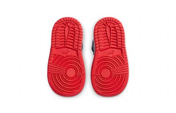Nike Air Jordan 1 Mid Tops Se Td Sko Til Børn Mørkeblå Hvid