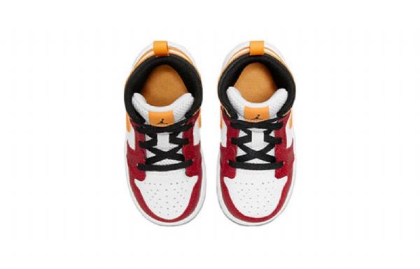 Nike Air Jordan 1 Mid Tops Se Td Sko Til Børn Rød Gul Hvid