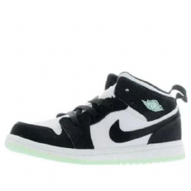 Nike Air Jordan 1 Mid Tops Se Td Sko Til Børn Sort Grøn Rød