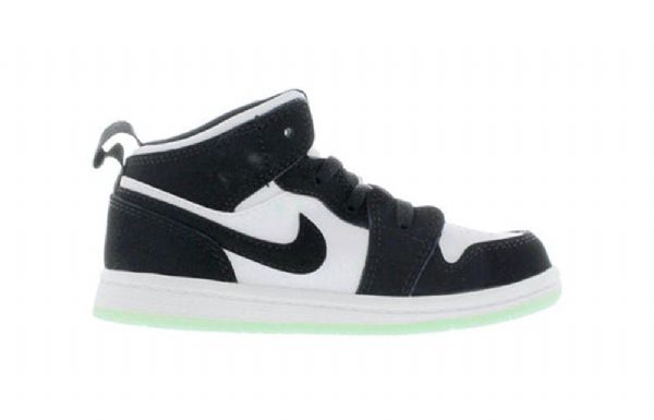 Nike Air Jordan 1 Mid Tops Se Td Sko Til Børn Sort Grøn Rød