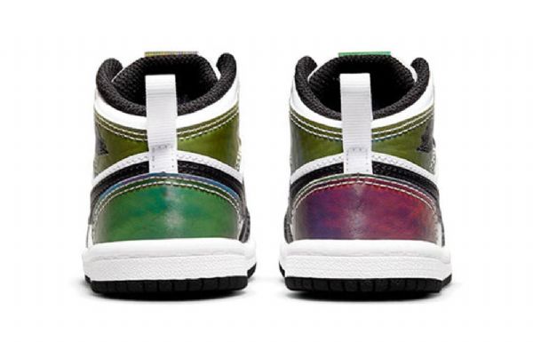 Nike Air Jordan 1 Mid Tops Se Td Sko Til Børn Sort Hvid