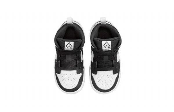 Nike Air Jordan 1 Mid Tops Se Td Sko Til Børn Sort Hvid