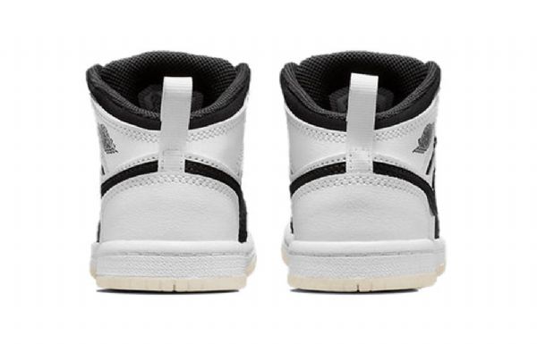 Nike Air Jordan 1 Mid Tops Se Td Sko Til Børn Sort Hvid