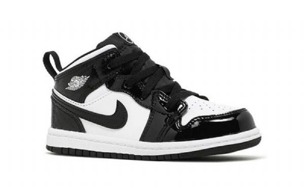 Nike Air Jordan 1 Mid Tops Se Td Sko Til Børn Sort Hvid