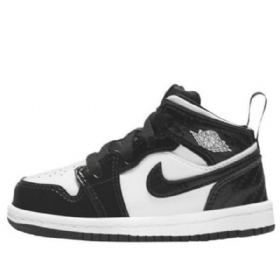 Nike Air Jordan 1 Mid Tops Se Td Sko Til Mænd Sort Hvid