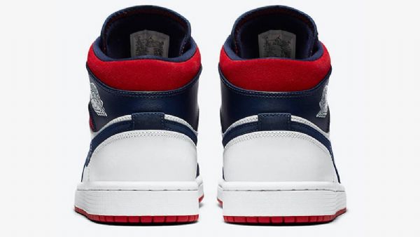 Nike Air Jordan 1 Mid Tops Se Usa Sko Til Mænd Mørkeblå Hvid