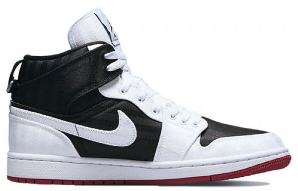 Nike Air Jordan 1 Mid Tops Se Utility Retro Basketball Sko Til Damer Hvid Sort Rød