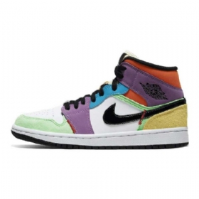 Nike Air Jordan 1 Mid Tops Secolor Sko Til Damer Flerfarvet