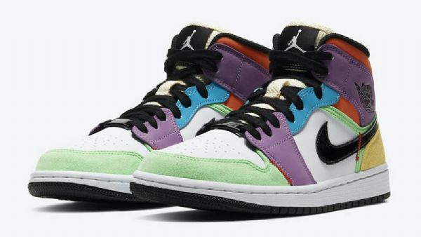 Nike Air Jordan 1 Mid Tops Secolor Sko Til Damer Flerfarvet