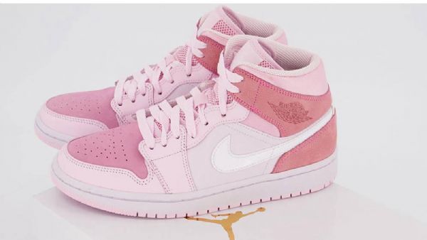 Nike Air Jordan 1 Mid Tops Shades Of Summer Sko Til Mænd Lyserød