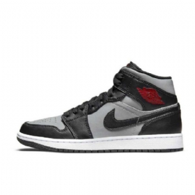 Nike Air Jordan 1 Mid Tops Shadow Sko Til Mænd Sort Grå
