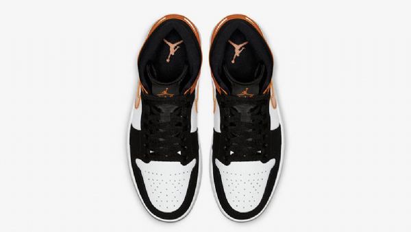 Nike Air Jordan 1 Mid Tops Shatteredboard Sko Til Mænd Orange Sort